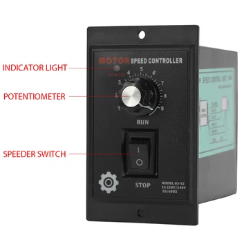 

New 400W 50/60Hz 220V AC Motor Speed Controller Pinpoint Regulator Electric Forward Backward
