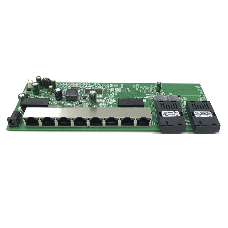 Обратное POE питание 10/100/1000M Gigabit Ethernet-коммутатор Ethernet волоконно-оптического одномодового 8 RJ45 UTP& 2 SC волокно Порты и разъёмы доска SFP3KM