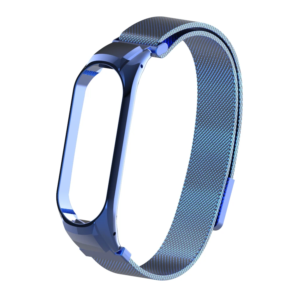 Браслет mi Band 4, 3, магнитный привлекательный металлический браслет и браслет для Xiaomi mi, Band 4, Смарт mi 3, 4, аксессуары, ремешок на запястье - Цвет: blue