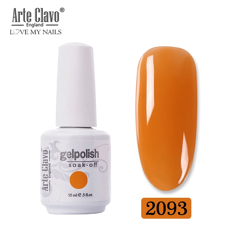 Arte Clavo 15 мл оранжевый цвет геллак Полупостоянный лак для ногтей Гель-лак замочить от УФ светодиодный художественный Гель-лак для ногтей Гель-лак - Цвет: 2093