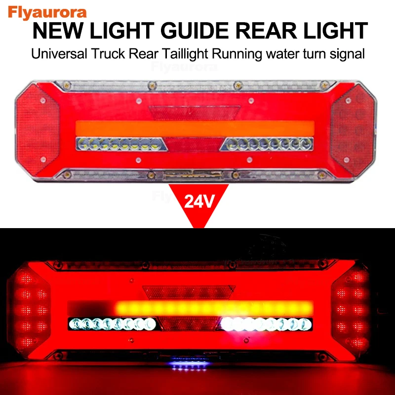 24V Truck LED Rear Tail Light trailer Warning Lights Rear Taillight stop lorry bus brake reverse