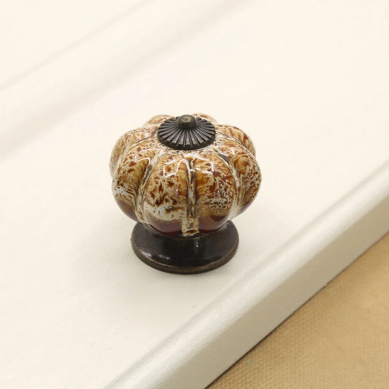 Ceramics Pumpkin Cabinet Pull Knobs Handle Closet Cupboard Wardrobe Drawer