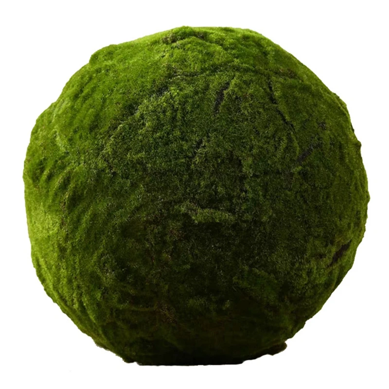 Green Artificial Moss Balls Decorative Moss Stones Greenery Plant Ball