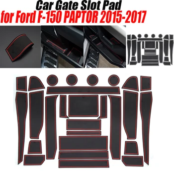 

For Ford F-150 PAPTOR 2015-2017 Car Styling 27pcs Gate Slot Pad Interior Door Groove Mat Latex Anti-Slip Cushion Non-Slip Mat