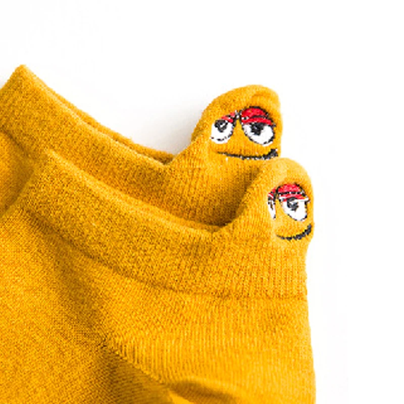 Dropshopping Kawaii вышитые экспрессии ярких цветов женские носки счастливые модные девушки лодыжки забавные женские хлопковые летние носки