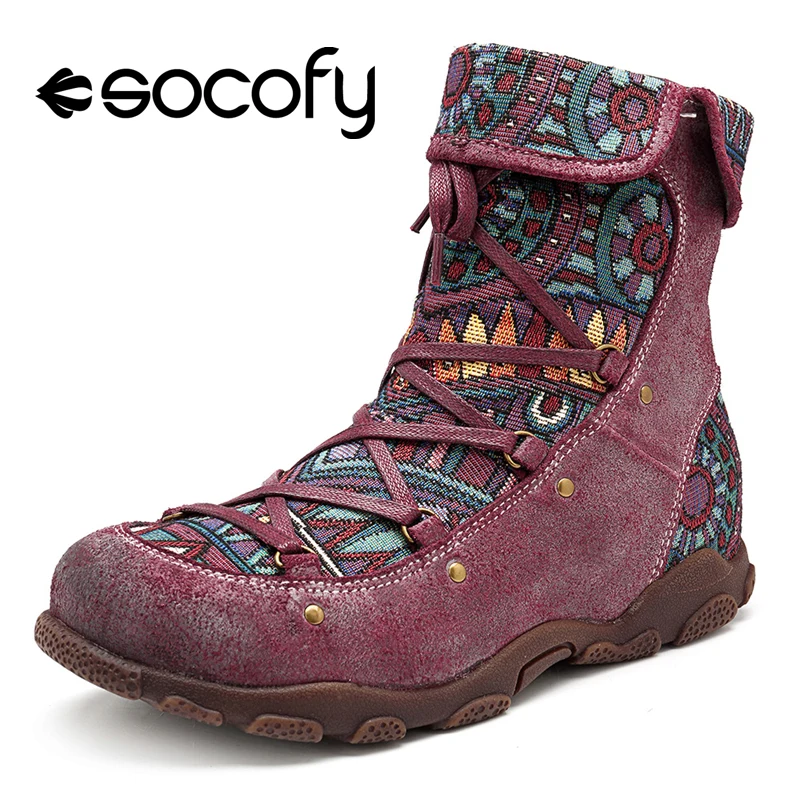 Cena YJP czeski styl Vintage buty motocyklowe kobiety wiosna jesień Socofy buty do kostki ze skóry naturalnej damskie buty kobieta botki