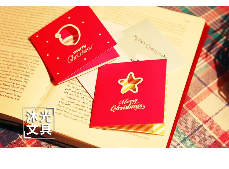 Creative Christmas Cards Origional Thanksgiving Hollow out Mini Card Wholesale Simple Cartoon Message Card Send Envelope