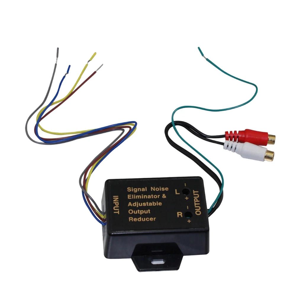 High Level to Low Level Converter, Car Speaker Audio Converter 2 Way Adjustable RCA Adapter Hifi