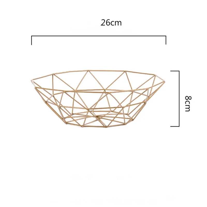 Геометрическая корзина из проволоки для фруктов и овощей, металлическая миска для кухонного хранения, настольная сумка для хранения, органайзер для багажа, Лидер продаж
