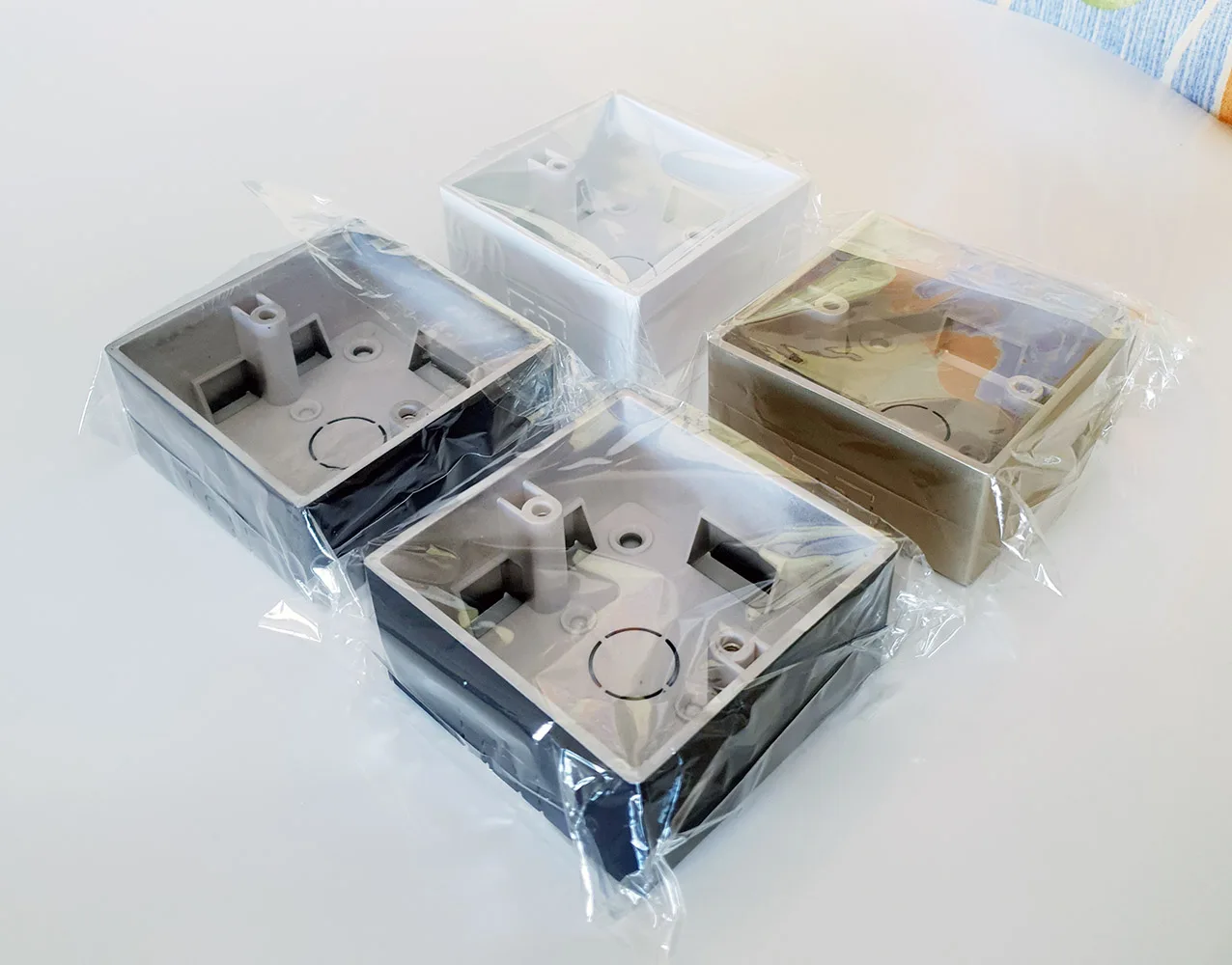 86*86*40mm Premium Gut Verpackt Schalter Box, EU Buchse Wand Externe Mount Box Weiß | Backen Schwarz, Grau und Goldene – Detail 9