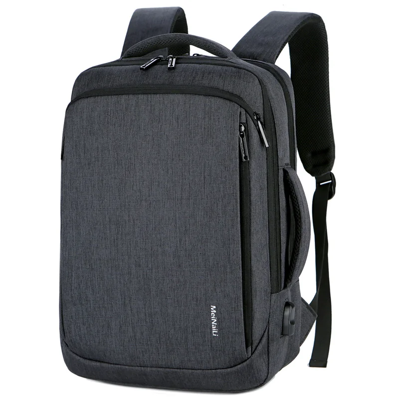 black 2 DIHOPE Рюкзак Для Ноутбука Мужской Бизнес ноутбук Mochila водонепроницаемый рюкзак usb зарядка сумки дорожные сумки - Цвет: black 2