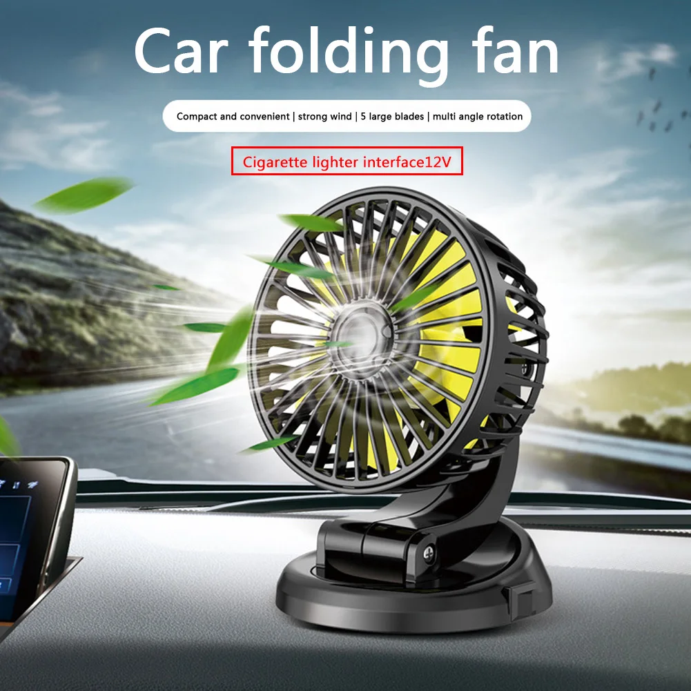 Bewinner Car Cooling Fan 24V Car Air Fan Portable Rotatable Car Cooling Air Fan for Truck Outdoor Air Circulating Adjustable Speed Fan 
