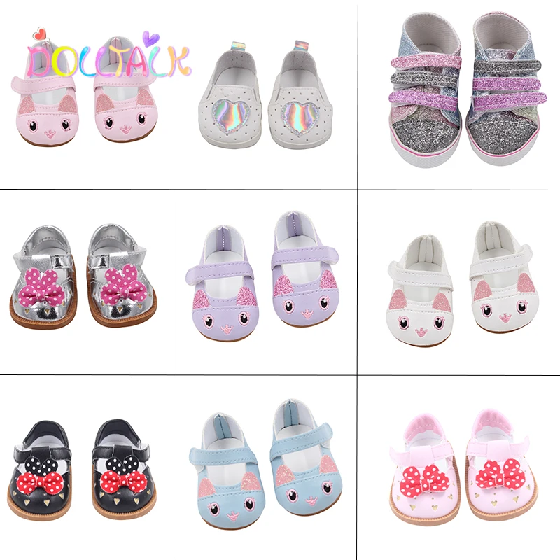 Doll Accessories 15 Styles 7 Cm Kitty Electric Embroidery Loving Heart Shoes For 43 Cm New Baby Born Doll&1/3 Blyth Bdj Toys 1
