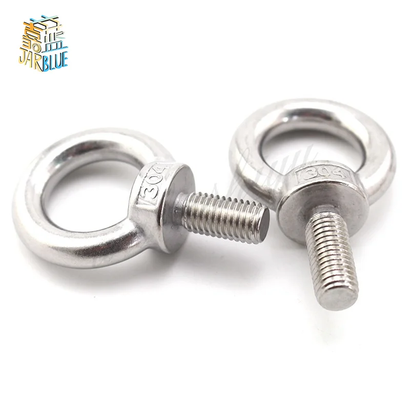 WIRE ROPE ANCHOR M5 M6 M8 M10 A2 STAINLESS STEEL EYE BOLTS WITH WOOD THREAD