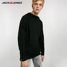 JackJones зимний мужской удобный хлопковый и кашемировый Повседневный свитер с капюшоном Топ 218424508