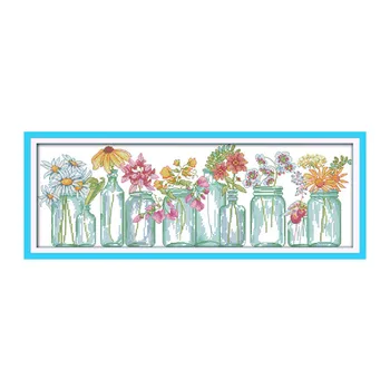 

The Flower Vases Cross Stitch Kits Printed Canvas 14CT 11CT DIY Needlework Fabrics For Embroidery Stitch Sets Crafts Home Decor