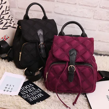 

Autumn and winter new women's bag Solid color rhombic simple women's bag shoulder bag casual backpack