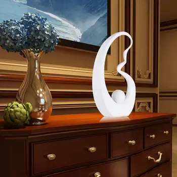 

Strength Fiberglass Sculpture Home Decoration Original Design Elegent Modeling Pure White Artwork For Home Office