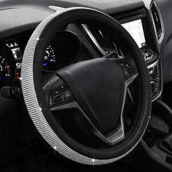 

1PC Steering wheel cover Car Crystal Sparkled Diamond Cover 38cm Anti-Scratch