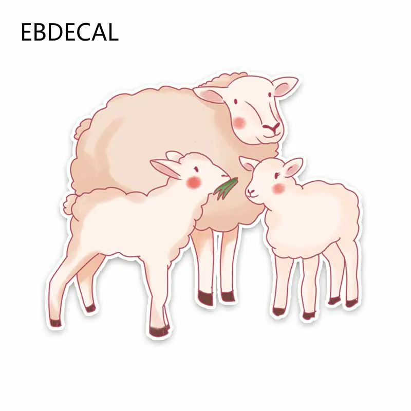 EBdecal Cartoon Animal Sheep Mother With Children For Auto Car/Bumper/Window/Wall Decal Sticker Decals DIY Decor CT10376 | Автомобили и