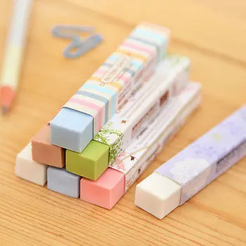 

5Pcs Cube Pencial Kawaii Eraser Cute School Supplies Stationery Erasers Correction Products
