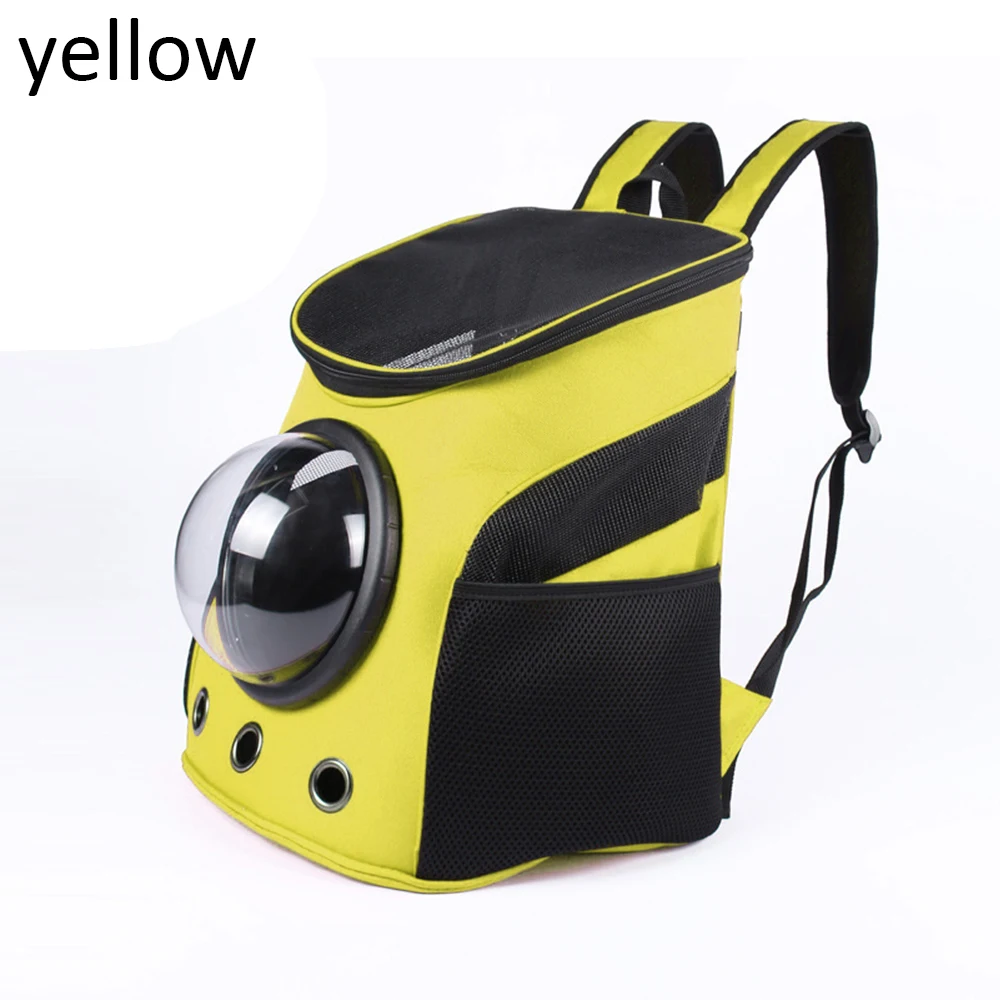 yellow Сумка-переноска для домашних животных, дышащий рюкзак для космонавта, кошки, собаки, прочная капсула, ткань Оксфорд, для путешествий на открытом воздухе, сумка для домашних животных, для кошек, собак - Цвет: yellow