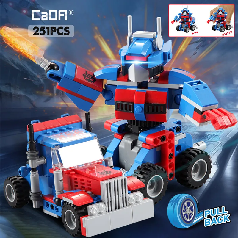 

cada 251pcs transformation robot car truck 2 IN 1 building blocks legoing city technic deformation vehicle Bricks toys for kids