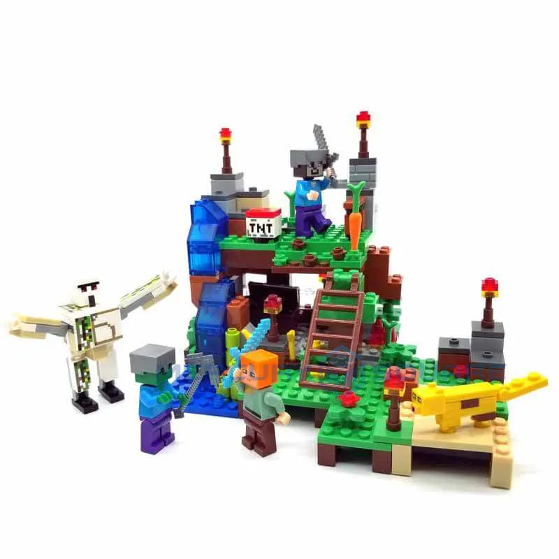 Waterfall Garden 4IN1 Set Building Blocks With Steve & Alex Action Figures Compatible My World Bricks Set Gifts Toys Waterfall Garden 4IN1 Set Building Blocks With Steve & Alex Action Figures Compatible My World Bricks Set Gifts Toys