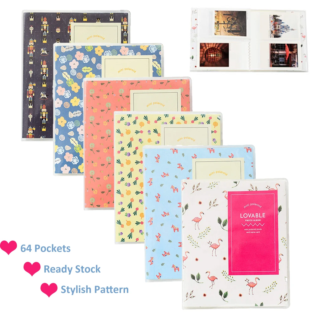 

64 Pockets Photo Paper Film Album Storage For FujiFilm Instax Mini 8, 8+, Mini 9, Mini 7s, 25, 50 90 Fuji Film Paper Photo
