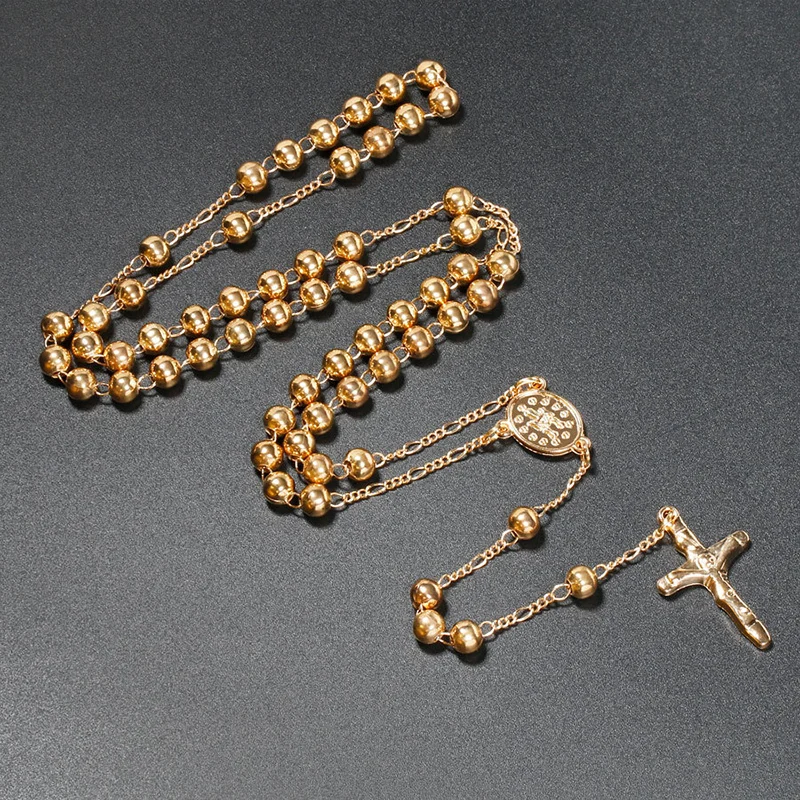 Длинная цепочка, католические христианские четки, ожерелье, подвеска в виде религиозного Креста, ожерелье, s воротник для женщин и мужчин, священные четки, молитва, Ювелирное Украшение
