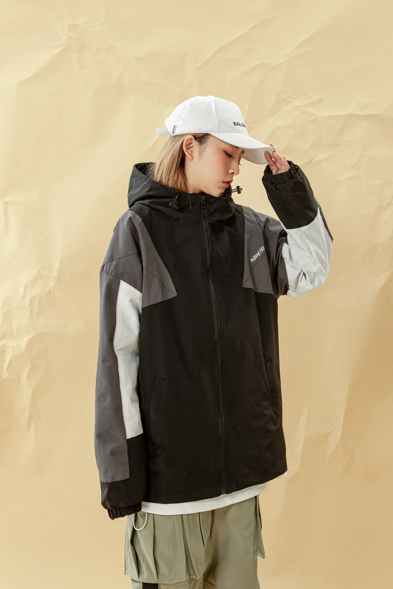 

Wu Navigation Japanese-style Popular Brand Hooded Workwear Coat Men's Loose-Fit Autumn Function-Style Solid Color Couples Teenag