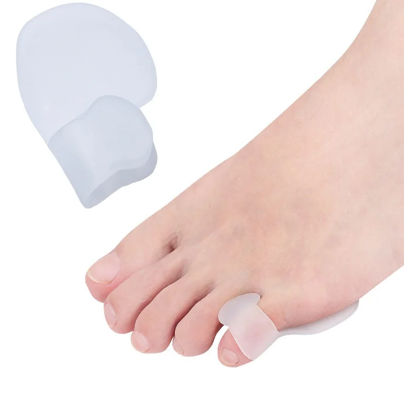 US 2PCS Silicone Small Toe Corrector Separator Adjuster Orthopedic Finger Little Toe Protector Straightener for Cocoon Feet Care