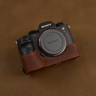 Шоколад Ручная работа фото камера натуральная кожа сумка корпус чехол для sony A7R4 A7RM4 A7RIV A74 Alpha 7RIV ILCE-7RM4 защитный чехол - Цвет: Шоколад