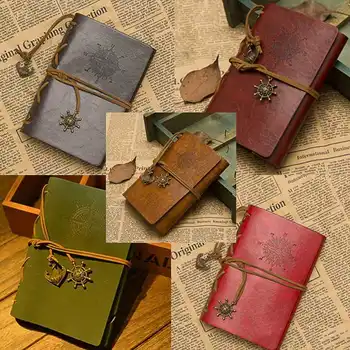 

Vintage Leather Loose-leaf Traveler Notebo Pirate Diary Journal Retro Leather Cover Note Bo for School Stationery Traveler
