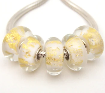 

JGWG2152 5X 100% Authenticity S925 Sterling Silver Beads Murano Glass beads Fit European Charms Bracelet diy jewelry Lampwork