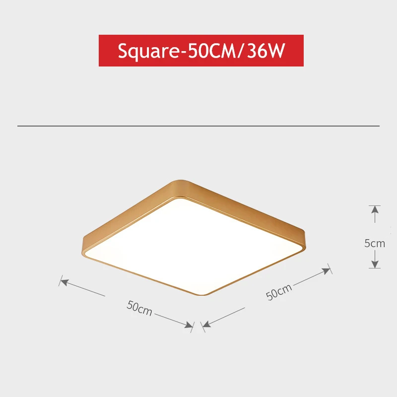 Золотой современный светодиодный потолочный светильник для гостиной для простого потолка в спальне толщина 5 см светильники для освещения украшения дома - Цвет корпуса: 50x50cm