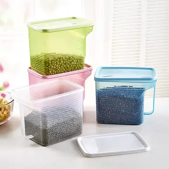 

Home Plastic Storage Box Can Be Superimposed Refrigerator with Handle Transparent Food Seal Home Storage 18 X 13.5 X 15 Cm