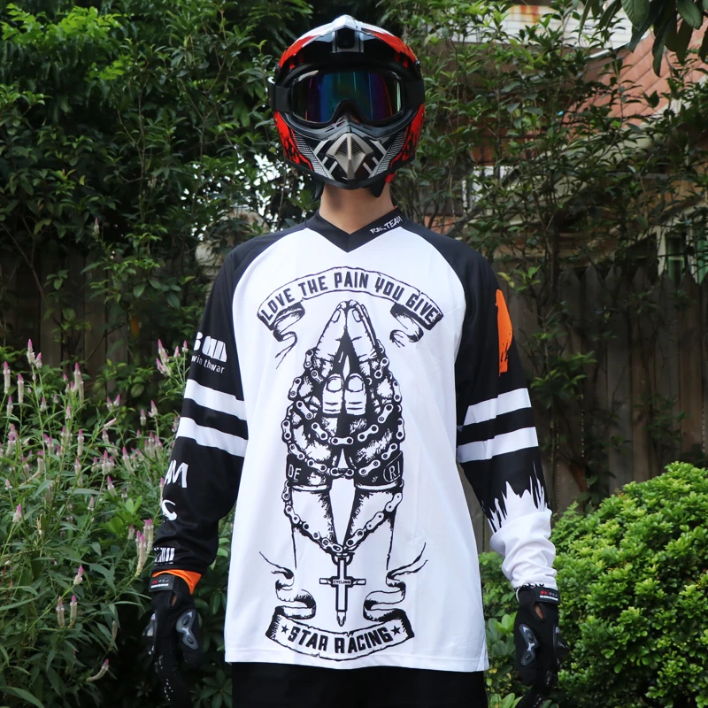 MTB горный велосипед Джерси костюмы DH MX Offroad Мужская дышащая Велоспорт с длинными