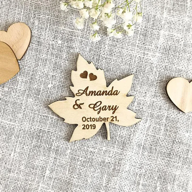  Fall Leaf Save The Date Wood Save The Dates Magnet Wedding Invitation Wedding Favors Fall Wedding M - 4.0002E+12