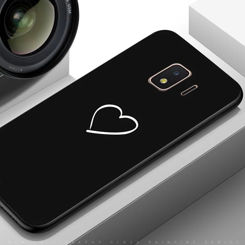 TPUBLK502 Чехол для телефона samsung J2 Core J260 J260F J260G силиконовый черный ТПУ межзвездная Луна линия чехол для samsung J2 Core J260F - Цвет: TPUBLK502