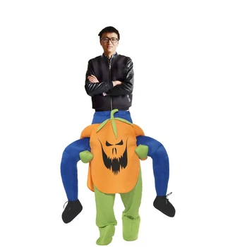 

Woman Men Party Pumpkin Ride on Me Magic Pants Walking Mascot Christmas Halloween Cosplay Costume Animal Carry Back Fake Legs