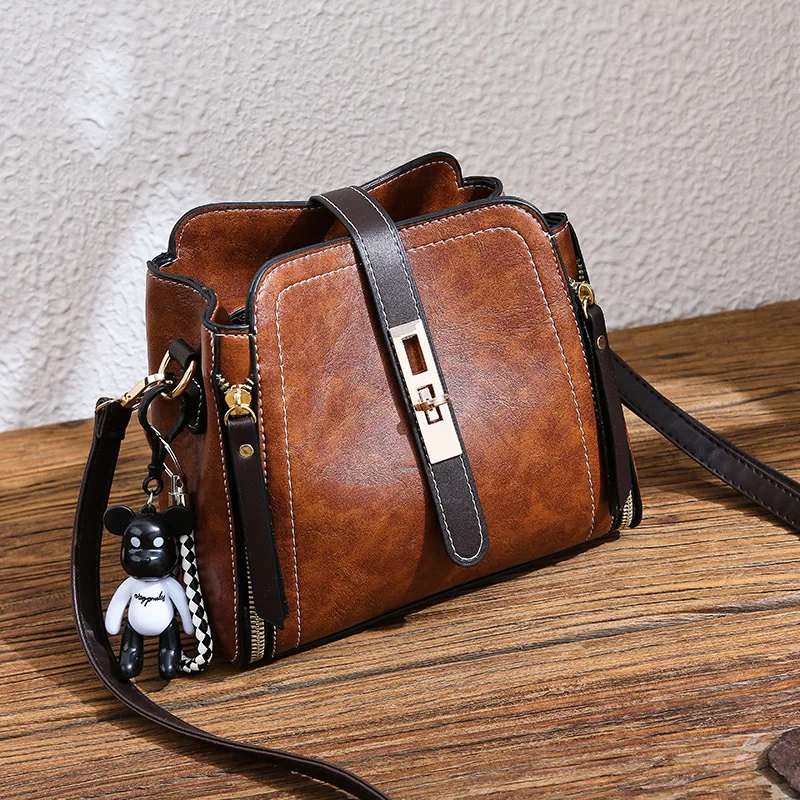 

Korean-style Contrast Color Square Sling Bag 2019 Spring Summer New Style WOMEN'S Fashion Handbag Casual Shoulder Bag