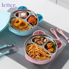 

Baby Bowl Stainless Steel Insulation Bowl Spoon Set Children's Tableware Cartoon Printing Children's Food Bowl New Products