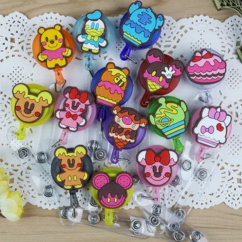 

14pcs/set Character Design Badge Reel ID Badge Reel Holder Clip Retractable Badge Reel For Hospital School Office High Quality
