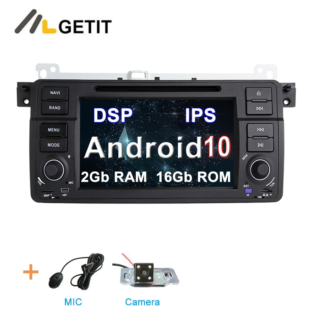 DSP ips Android 10 автомобильный DVD Мультимедиа Стерео для BMW E46 M3 с WiFi BT Радио gps навигация - Цвет: 2G CAMERA DSP