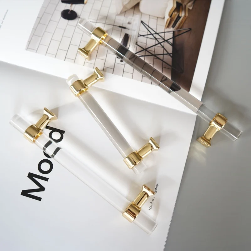 

Various Sizes Modern Style Acrylic Drawer Knobs T bar Handle Bathroom Pulls Kitchen Cabinet Door Handle Pull