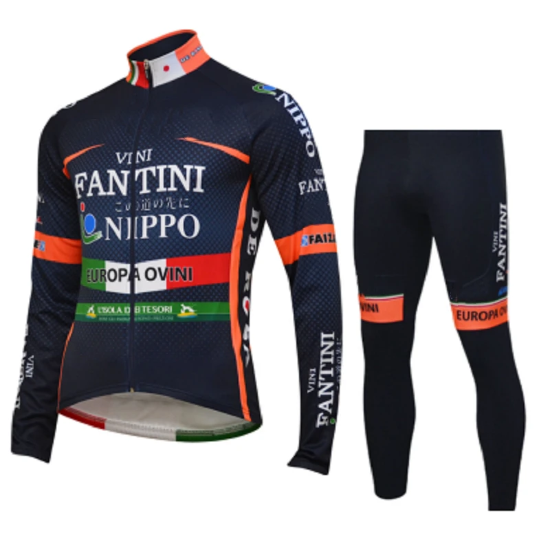 VINI Team Pro long sleeve Cycling jersey Set bib pants ropa ciclismo bicycle clothing MTB bike jersey Uniform Men clothes - Цвет: Cycling set