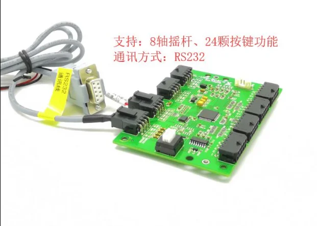 

USB Simulator Joystick Controller Simulator Control Board 24-way Switch Support 8-axis Hall Joystick