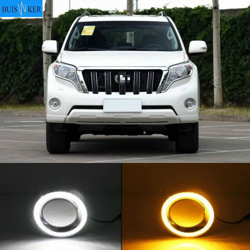 

Для Toyota Land Cruiser 2700/4000 Prado 150 FJ150 LC150 2014 2015 Светодиодный дневной светильник бампер противотуманные фары Дневные ходовые огни