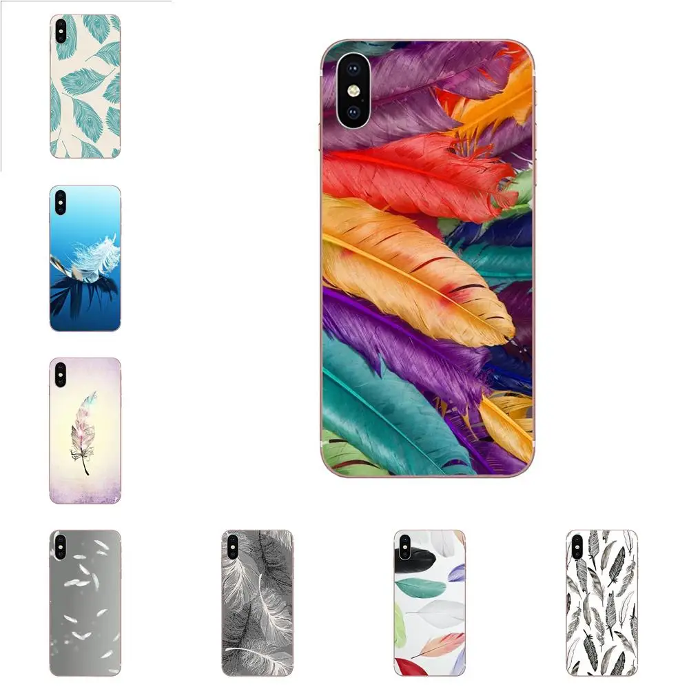 Чехлы из ТПУ с перьями для iPhone 11 Pro Max Plus X XS XR 8 7 6S SE 4S 5 5C 5S 2020 | Мобильные телефоны и